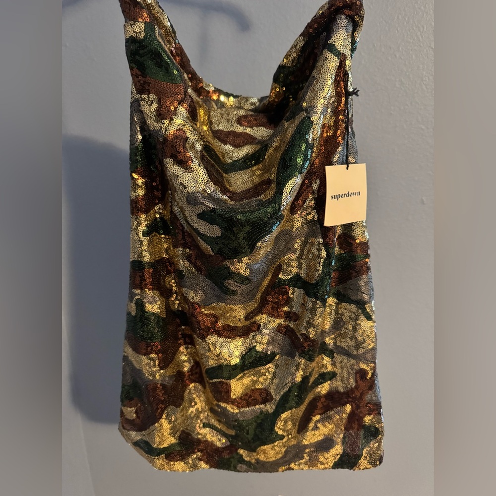 Superdown camo sequin dress